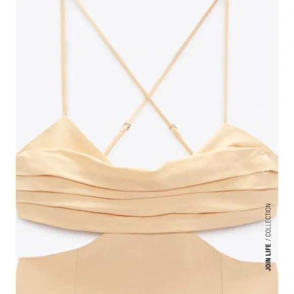 Cut out linen blend dress - Picture 5 of 7